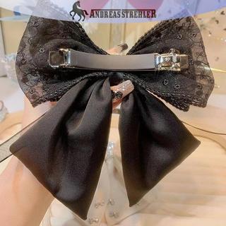 ANDREAS STREHLER Mới Kẹp Tóc Vải Satin Trang Trí Nơ Kim Cương Giả Đen Kích Thước Lớn Kẹp Tóc Phụ Kiện Dành Cho Nữ Bé Gái VN