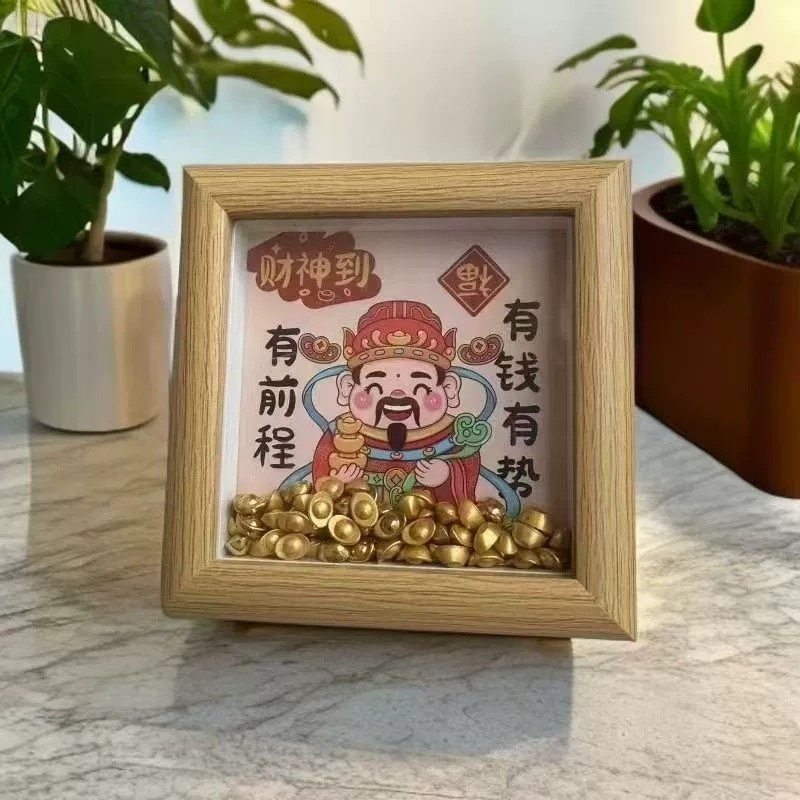 Mới Rỗng Thần Tài Khung Ảnh May Mắn Để Bàn Trang Trí Năm Mới May Mắn Trang Trí Nhà