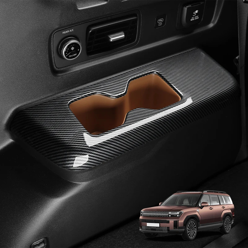 Hàng Thứ Ba Cốc Nước Giá Đỡ Dành Cho Xe Hyundai Santa Fe MX5 2024 Sợi Carbon Gỗ Hạt Phong Cách Xe Bên Trong LHD / RHD