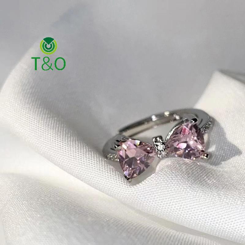 Nhẫn cung zircon cho bé gái với đá pha lê, dễ dàng điều chỉnh size - Quà tặng lãng mạn