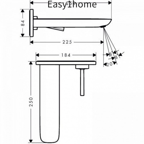 Hansgrohe PuraVida 15085007 Ẩn cài đặt +13622187Phụ kiện Vòi tường Vòi chậu rửa