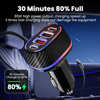 Elough 85W Sạc Xe Hơi Dual USB Loại C PD3.1A Sạc Nhanh Xe Điện Thoại Sạc Adapter