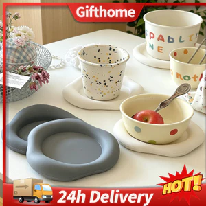 ✈️Giao Hàng 24h✈️ Kem Màu Placemat Ins Style Chịu Nhiệt Silicon Coaster Văn Phòng Tại Nhà Cup Pad