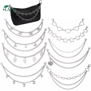 Springevenstar Dây chuyền kim loại nhiều lớp DIY Cá tính Bướm Trái tim Ngôi sao Mặt dây chuyền Túi đeo vai Dây chuyền Springevenstar