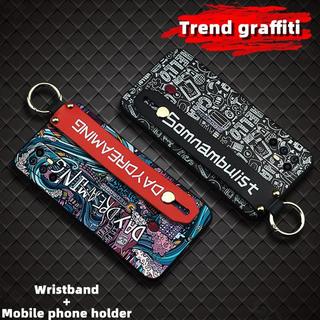 Nhẫn Chống Thấm Nước Ốp Lưng Điện Thoại ZTE Nubia Red Magic 6R Vỏ Mềm Chân Đế Graffiti Giá Đỡ Điện Thoại Dây Silicon Bền Chống Bụi Bẩn Dây Đeo Tay Bảo Vệ Dây Đeo Tay Chống Bụi