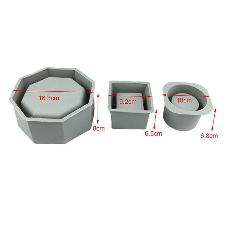 AN.MART Chậu Hoa Silicon DIY Xi Măng Bê Tông Lớn, Khuôn Vuông Nhựa Dính, Giá Đỡ Epoxy Pha Lê Đất Sét VN