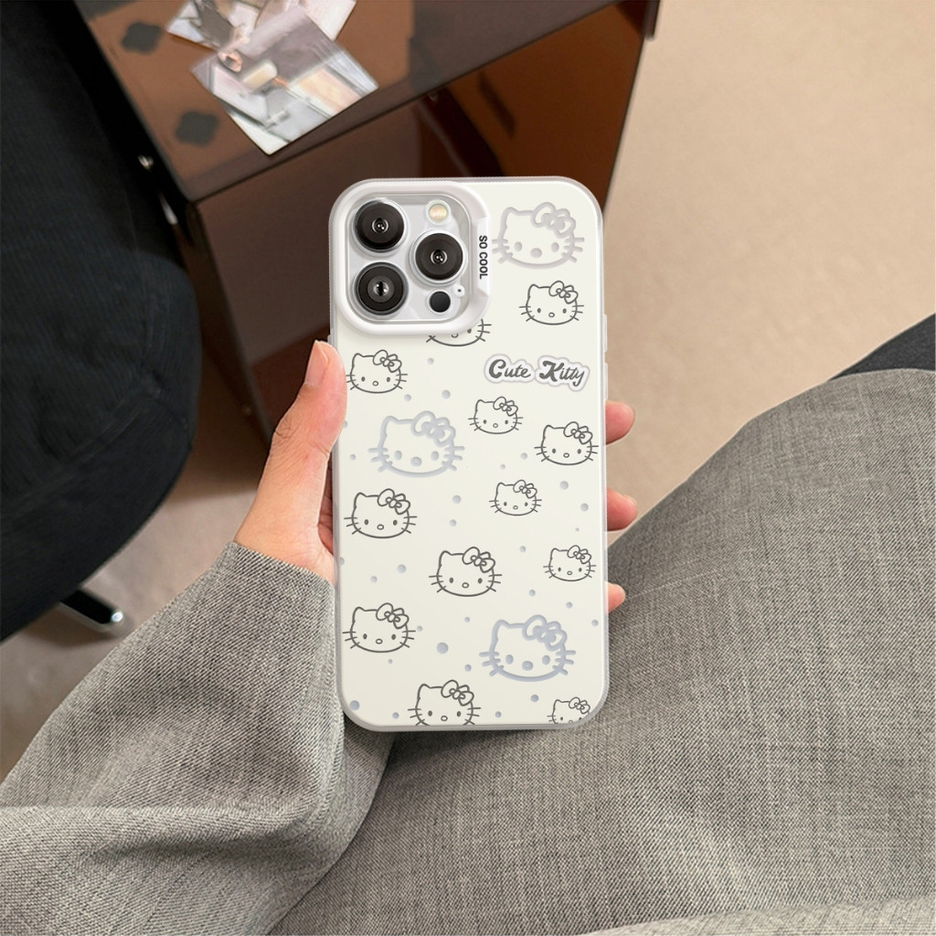 Ốp lưng chống sốc Hello Kitty nét vẽ, thiết kế dễ thương độc đáo phong cách nữ tính Cấp iPhone 17/16/15/14/13/12/11/X/XS