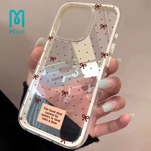 Nơ đốm sóng phù hợp với 17promax double color iPhone16 vỏ điện thoại di động 15/14 13
