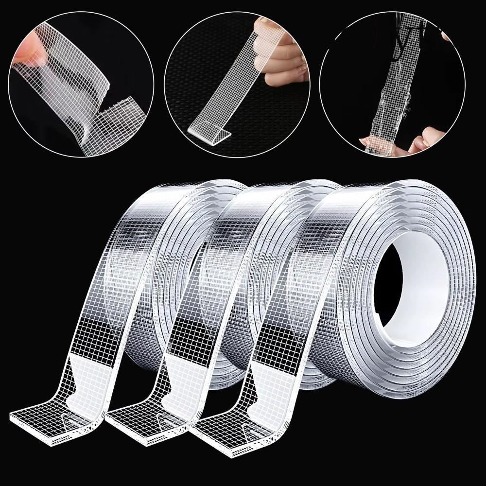 Benytro Băng dính hai mặt siêu cứng BENYTRO, Băng dính lưới 1 / 2mm được nâng cấp, Dải băng không dấu vết có thể tháo rời chống thấm nước