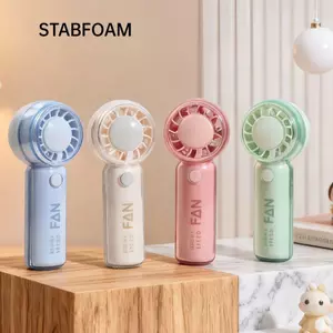 Quạt cầm tay Mini STABFOAM, Quạt sạc USB in hình hoạt hình 3 tốc độ gió, Quạt làm mát có thể sạc lại siêu nhanh gió mạnh mẽ di động Hoạt động ngoài trời
