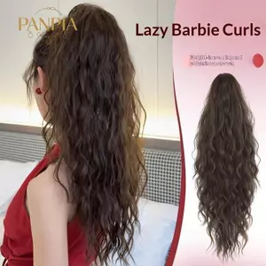 PNPIA- 24 Inch Xoăn Tổng Hợp Đuôi Ngựa Nối Dài Vuốt Vuốt Kẹp Tóc Cho Nữ Qui Phong Cách Sửa Chữa