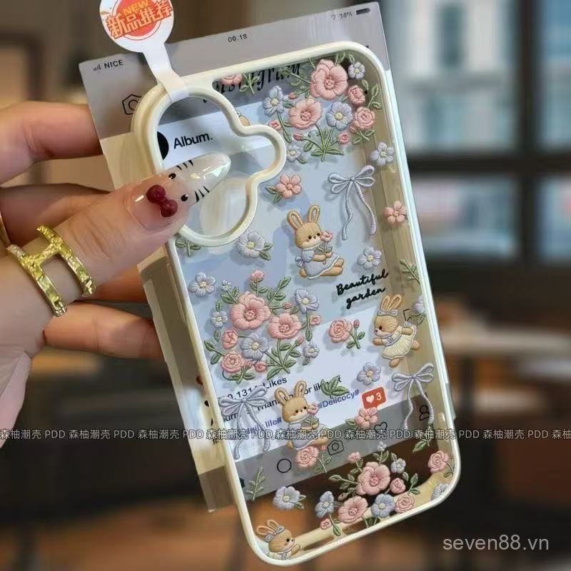 Ốp Điện Thoại Thích Hợp Cho iPhone 7 8 X XS XR XSMAX 11 12 13 14 15 16 17 Pro max Plus Air Rabbit Flower Vỏ Bảo Vệ Chống Sốc Bao Gồm Tất Cả K7Z8