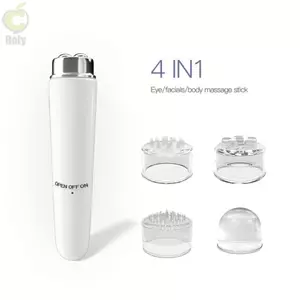 Máy mát xa mặt bằng điện ROLY, Dụng cụ làm đẹp mắt Mini ABS, Massage mắt rung siêu nhỏ 4 trong 1 di động