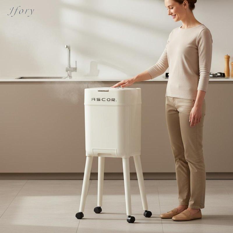 Jfory Thùng Rác Nhà Bếp Bánh Xe Đa Năng Dung Tích Lớn Nắp Cảm Ứng Thùng Rác Cho Nhà Bếp Và Nhà Vệ Sinh