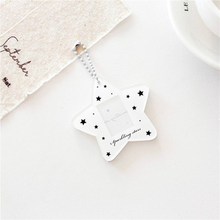 Monvkaka Ngôi Sao Đơn Giản 3cm Giá Đỡ Thẻ ID Acrylic Ngôi Sao Đuổi Photocard Chủ Thẻ Gạch Thẻ Phim Thẻ YTA4