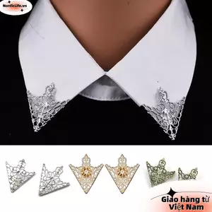 Trâm cài cổ NORDICLIFE, Ghim cổ áo sơ mi tam giác được trang trí cổ điển, Trang trí trang sức thời trang rỗng tinh tế dành cho nam nữ Áo sơ mi nữ