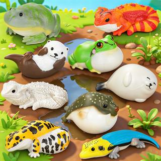 Mô hình động vật rắn thực tế Chinchilla Cat Penguin Rùa Bò sát Đồ chơi trang trí