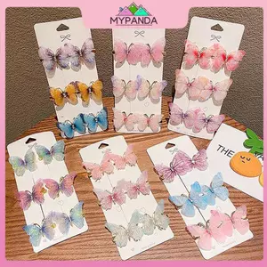 MYPANDA Ngẫu Nhiên Nhiều Màu Sắc Bướm Kẹp Tóc Cô Gái Kẹp Tóc Barrettes Nữ Ngọt Ngào Trang Trí Tóc Cầu Vồng Mũ Phụ Kiện Tóc Thời Trang.