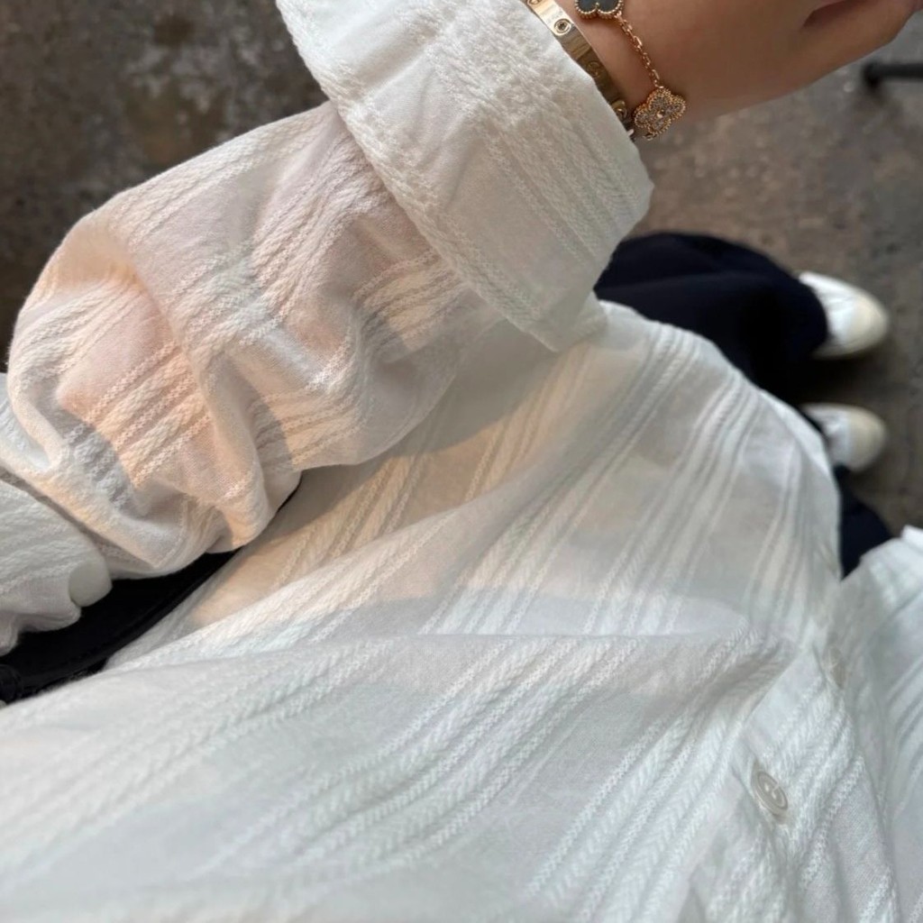 SUXI Áo sơ mi dài tay Jacquard màu trơn nhẹ nhàng dành cho nữ mùa hè mới 260518