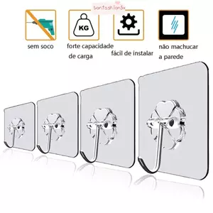 ITRUMPET 1 / 3 Móc treo liền mạch, Móc tự dính chịu tải nặng trong suốt, Móc treo tường chắc chắn đa năng không đục lỗ trong suốt
