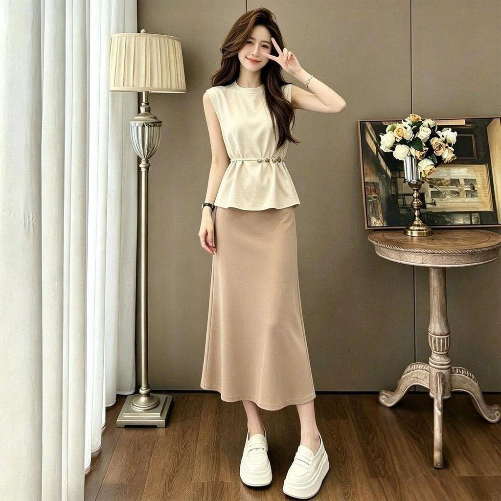 [Giảm giá trong thời gian có hạn] Nhẹ nhàng sang trọng Cảm giác cao cấp Tính khí Váy dài hẹp Bộ đồ đi lại mùa hè Ôm hơn Nhìn nhẹ nhàng