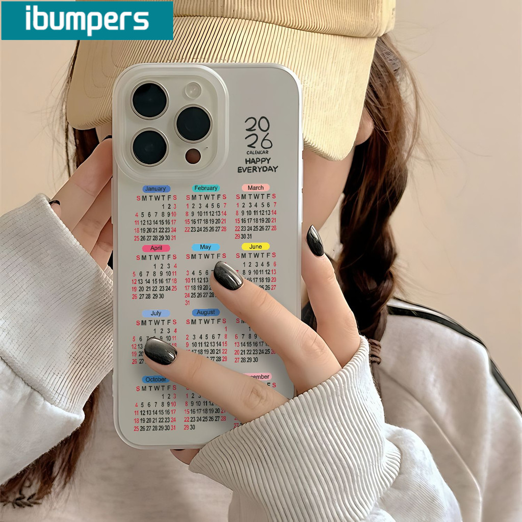 Ibumpers Ốp Điện Thoại Thanh Lịch Thẩm Mỹ 2026 Lịch Đơn Giản Trong Suốt Mờ Mềm Cao Cấp Vỏ Chống Sốc Cho iPhone 11 12 13 14 15 16 17 Pro Max IP 7 8 Plus Iphon X XS XR