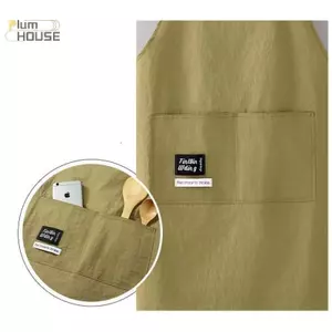 PlumHOUSE Nấu Ăn Tạp Dề Nhà Bếp Thoáng Khí Chống Mòn Người Lớn Eo Tạp Dề Chống Mọc Mềm Nhà Hàng Quần Áo Làm Việc Nhà VN