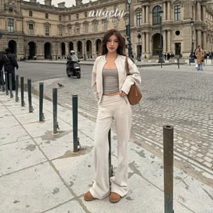 Quần Nỉ Bông Cạp Trễ Ống Loe Lưng Gập Nâng Mông Augety Studio, NORA Sweatpants