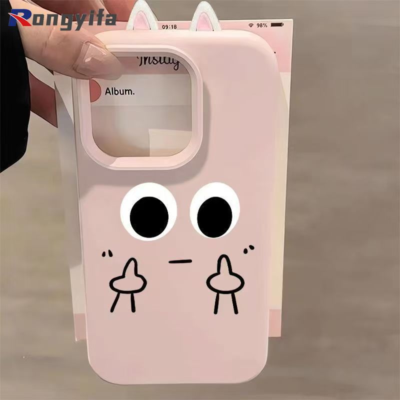 Vỏ Biểu Hiện Vui Nhộn Cho Redmi Turbo 5 Max 4 Pro K80 Ultra K70E Vỏ Điện Thoại Tai Mèo Dễ Thương Màu Kẹo Hoạt Hình Đơn Giản Mờ Chống Sốc Ốp Lưng Mềm