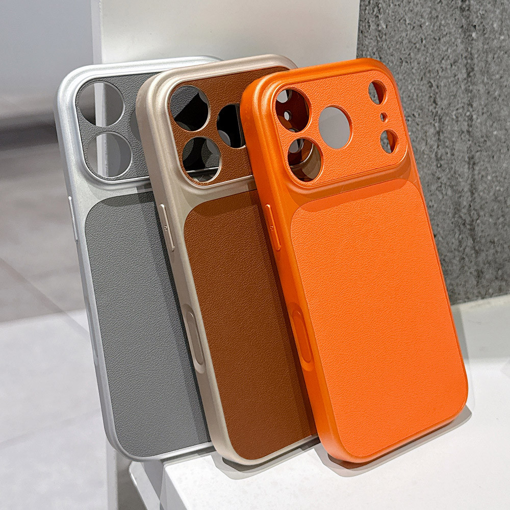Ốp Điện Thoại Da Cửa Sổ Chặn Màu Cho iPhone 17 Pro Max 17 Air 16 Plus 15 14 13 Vỏ Bảo Vệ Chống Sốc