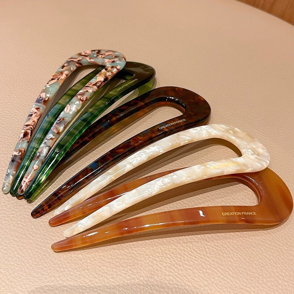 Mẫu mới kẹp tóc hình chữ U bền từ acrylic, dụng cụ DIY tạo kiểu tóc