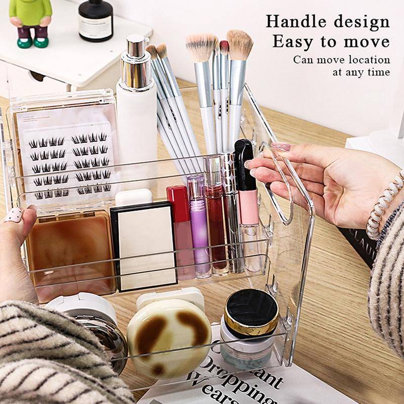 VHDD Ba Lớp Tổ Chức Đa Năng Ra Pha Lê Kệ Bảo Quản Trong Suốt Có Tay Cầm Dễ Dàng Mang Theo Cho Gia Đình VN