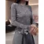 Mùa hè vừa vặn Slimer Look Grey Printing Phối cảnh gạc chống nắng mỏng dài tay B
