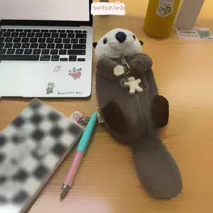 Hộp đựng văn phòng phẩm ITRUMPET, Túi đựng văn phòng phẩm búp bê Otter biển dung tích lớn, Túi đựng bút sang trọng di động