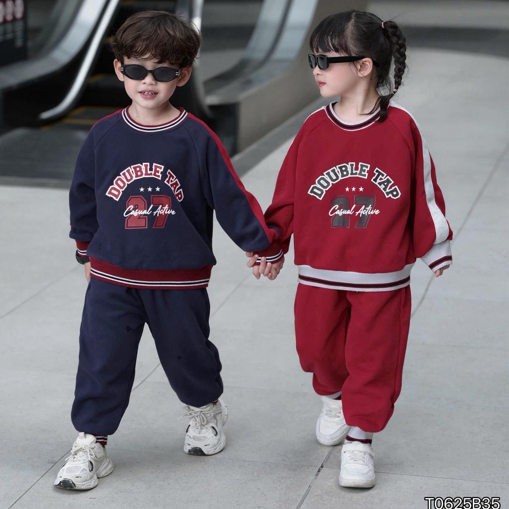 [BiBeo Kids] Bộ Quần Áo THỂ THAO DOUBLE TAP COOL cho bé ,Bộ quần áo dài tay cho bé