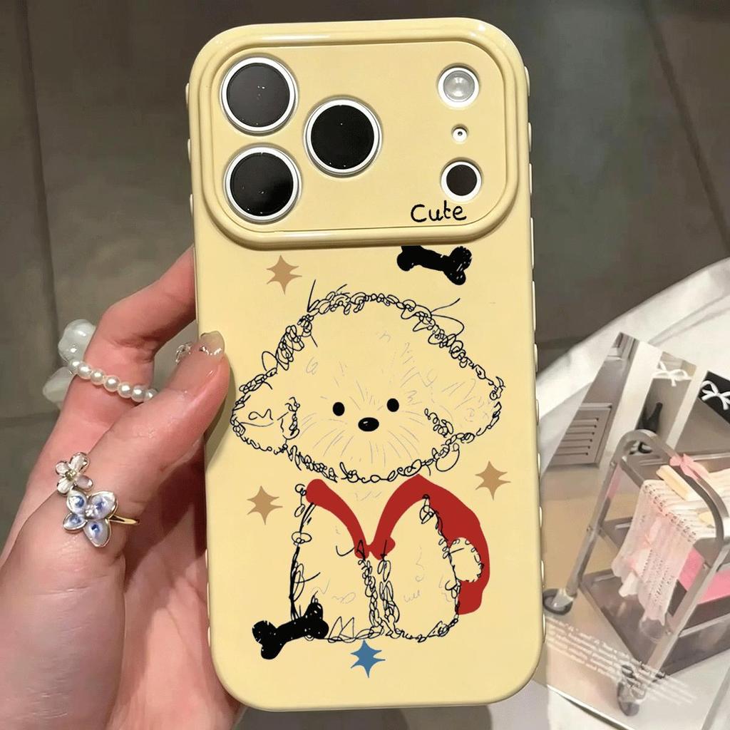 Red Clothes Puppy cho trường hợp iPhone 17promax 16plus14/13/11Pro Soft Case