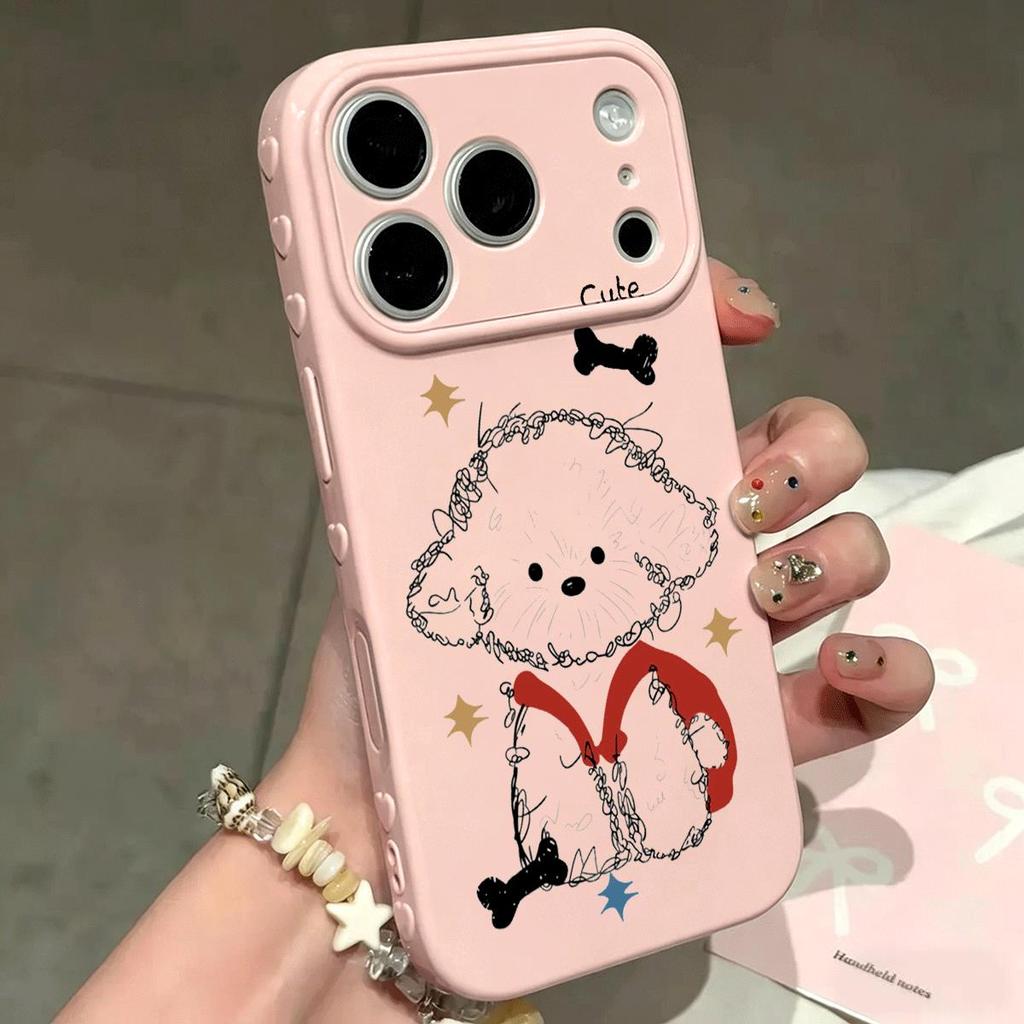 Red Clothes Puppy cho trường hợp iPhone 17promax 16plus14/13/11Pro Soft Case