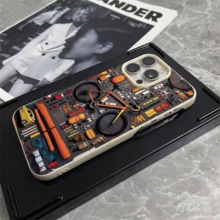 Khối xây dựng xe đạp cổ điển Vỏ mềm nửa gói sáng tạo cao cấp Thích hợp cho iPhone 17promax 11 12 14plus 15 16pro 17 13promax 14 Vỏ điện thoại chống sốc