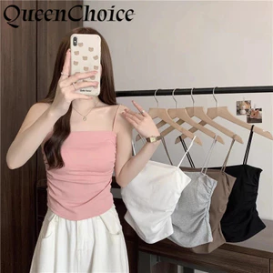 Phụ Nữ Đệm Gợi Cảm Màu Trắng Crop Top Nữ Áo Sơ Mi Không Tay Tank Camis Thể Thao