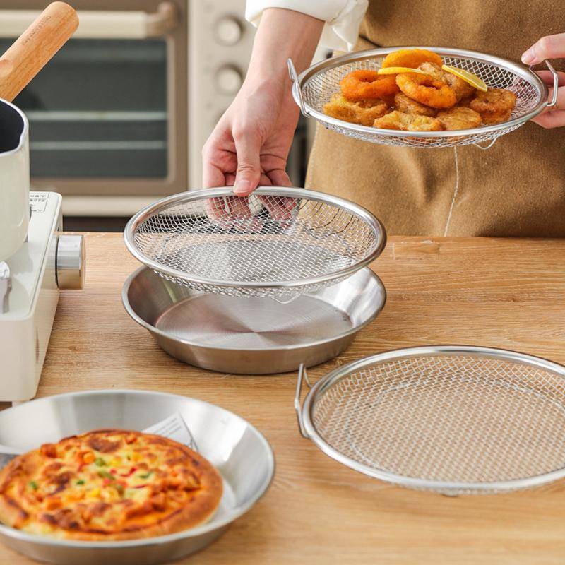 CANAMEK Thép không gỉ Chiên Lọc Dầu Khay Bếp Lưới Rây Lọc Để Thoát Dầu dư thừa từ Thực Phẩm Người Trợ Giúp Nấu Ăn CSF