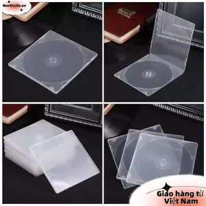 【 COD 】 NORDICLIFE 20 Cái CD, Hộp PP vuông đĩa đơn phong cách mỏng, Vỏ PP trong suốt có thể cài đặt Hộp cao su mềm DVD