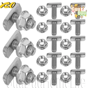 Bu lông trượt bằng thép không gỉ T Slot - Vít đầu búa thả vào - Đai ốc mặt bích lục giác M8 - Vít gắn bảng điều khiển năng lượng mặt trời - Dây buộc theo dõi thiết bị / Giao hàng miễn phí