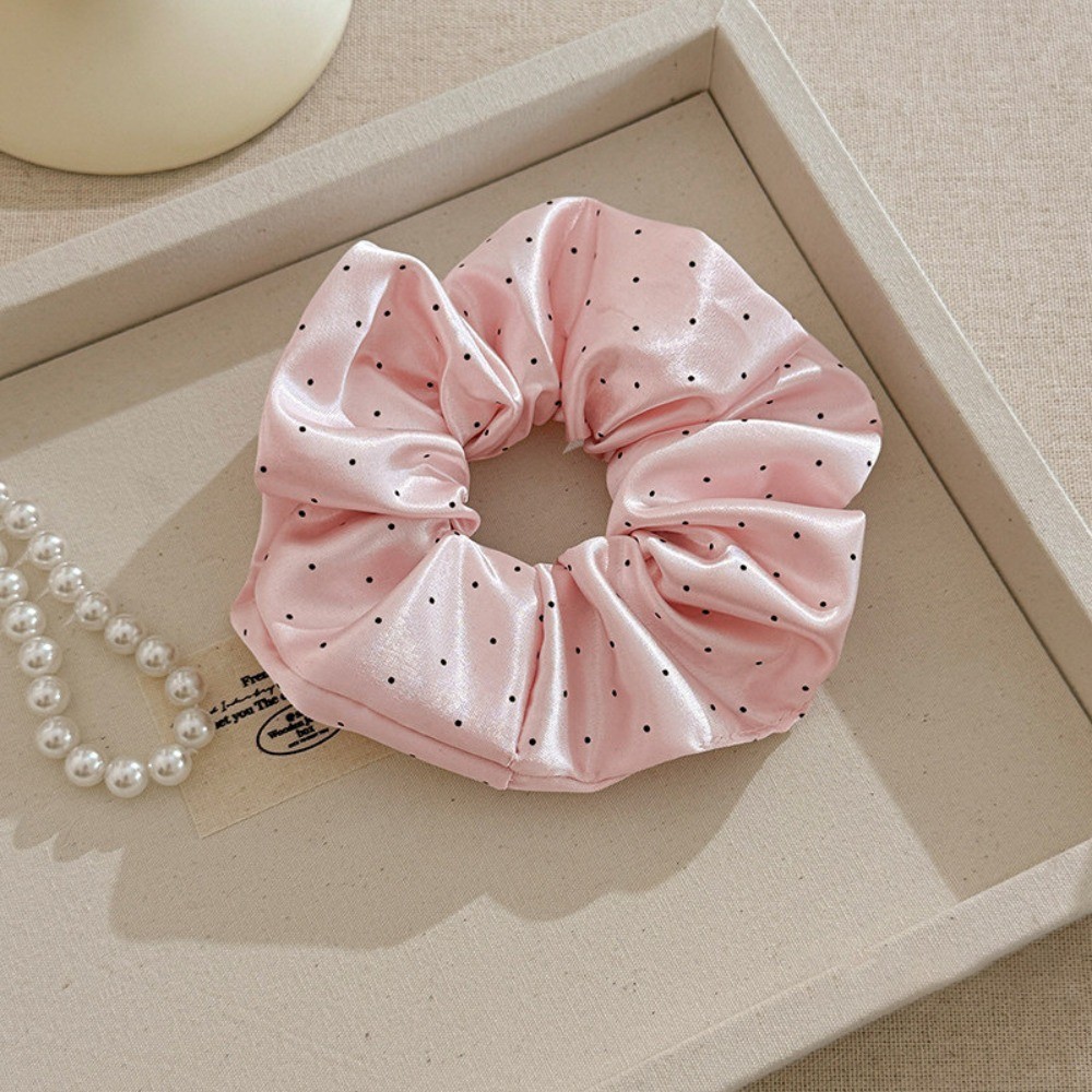 Hululu / Satin Chấm Bi Scrunchy Dây Buộc Tóc Độ Đàn Hồi Cao Dây Buộc Tóc Thân Thiện Với Da Không Làm Tổn Thương Tóc Đuôi Ngựa Đầu Dây Cao Su Ba