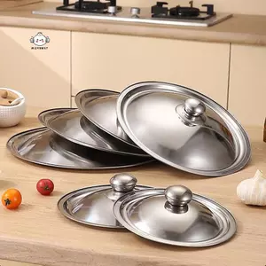 Maybest 10-32Cm Thép Không Gỉ Nắp Nồi Tròn Thay Thế Đa Năng Chảo Chiên Che Viền Mịn Máy Rửa Chén An Toàn Cho Nồi Canh Chảo Skillet {VN}