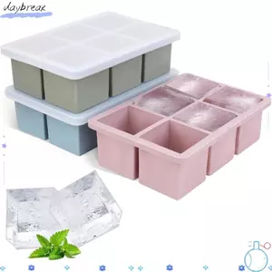 Khay đá viên DAYBREAK, Khuôn đá silicon lưới độc lập hình vuông khổng lồ, linh hoạt không độc hại có nắp Máy làm đá viên Didi Tool