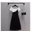 Mùa hè Phong cách mới Thời trang Plus Size Quần áo nữ Fat Sister Slimmer Look Fake Two-Piece Split Dress Tay ngắn