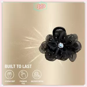 JRP 1 Kẹp Tóc Lưới Hoa Kim Cương Giả Cho Nữ Kẹp Cá Mập Phong Cách Hàn Quốc Phụ Kiện Tóc Cho Mặc Hàng Ngày JRP