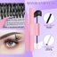 Bộ nối mi 14 hàng Lash Clusters Kit với Lash Bond và Seal Nhíp để tự ứng dụng tại nhà