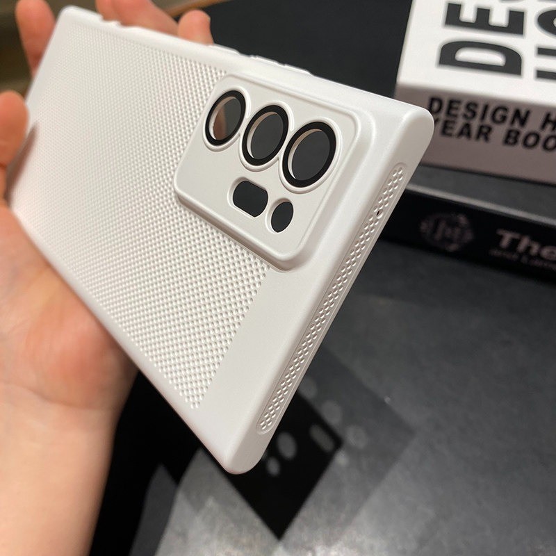 Mimi Bán Chạy Cho Samsung S26 S25 S24 S23 S22 Plus / Siêu Tổ Ong Lưới Tản Nhiệt Vỏ Điện Thoại Siêu Mỏng Chống Rơi Kính Bảo Vệ Ống Kính