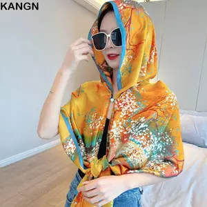Mũ KANGN Baotou, Khăn xếp Hồi giáo mềm mại chống nắng, Thời trang thoáng khí có khóa Khăn choàng có mũ trùm đầu chống nắng dành cho nữ
